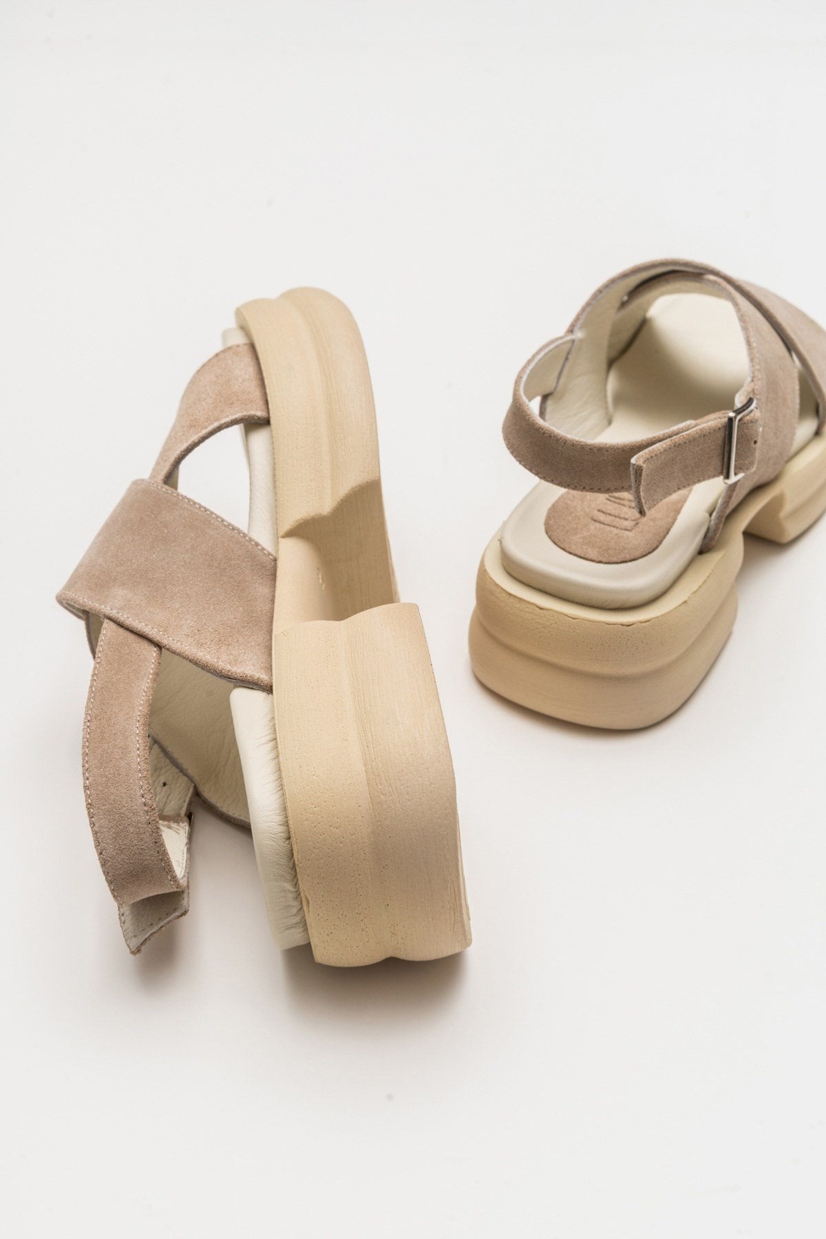 Gers - Beige Genuine Leather Sandal (Women)