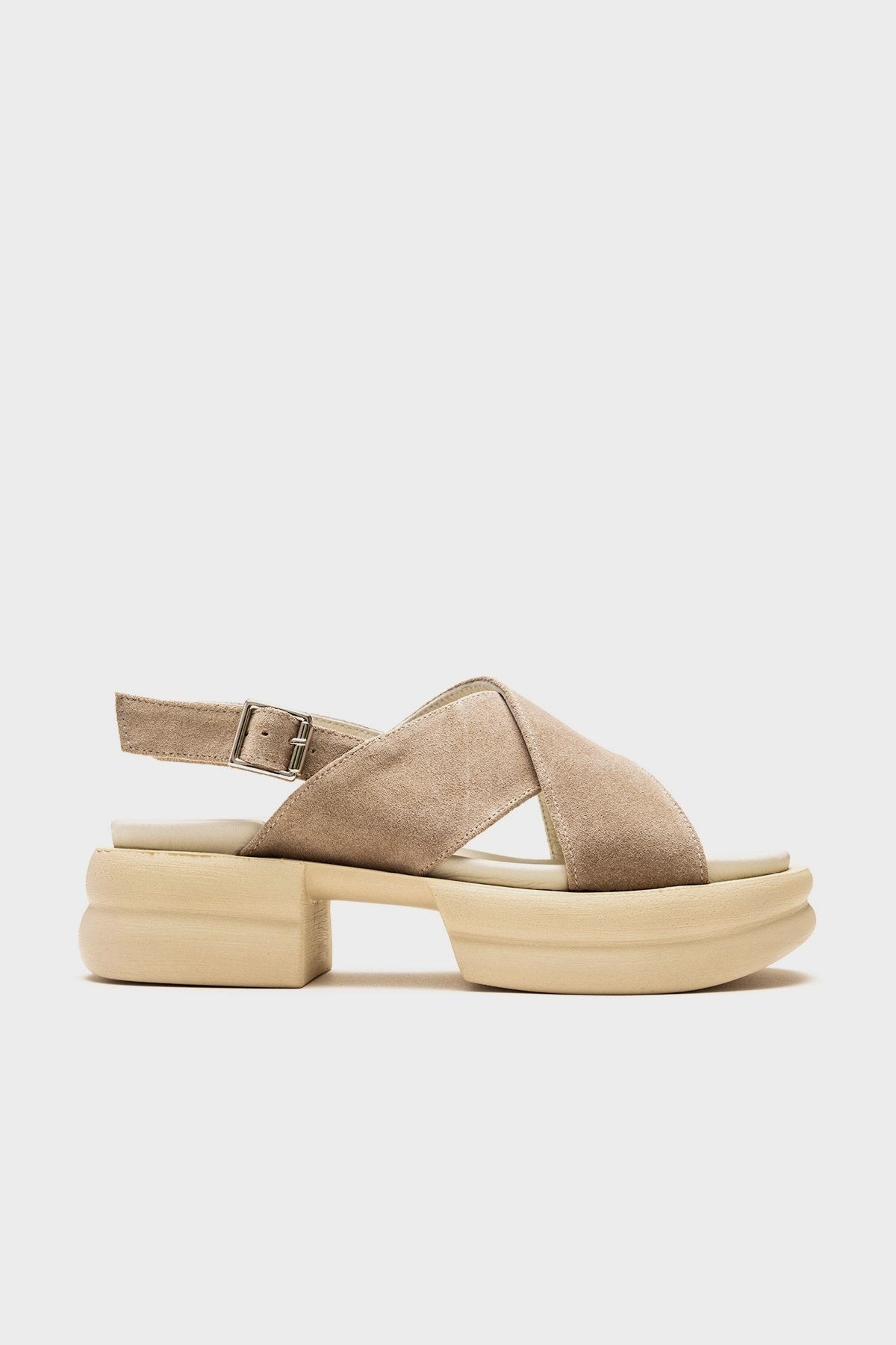 Gers - Beige Genuine Leather Sandal (Women)