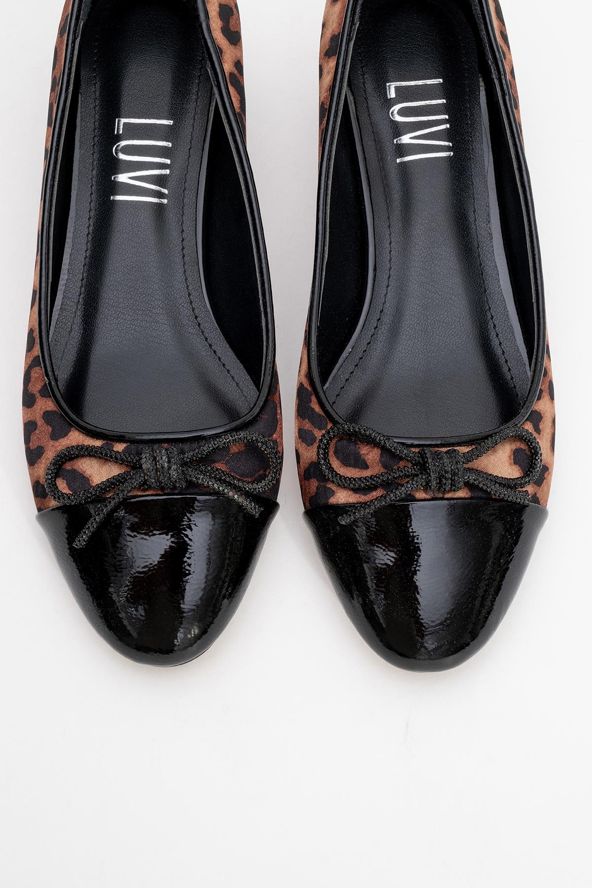 Julien - Black-Yellow Patterned Heeled Ballet Flat (Women)