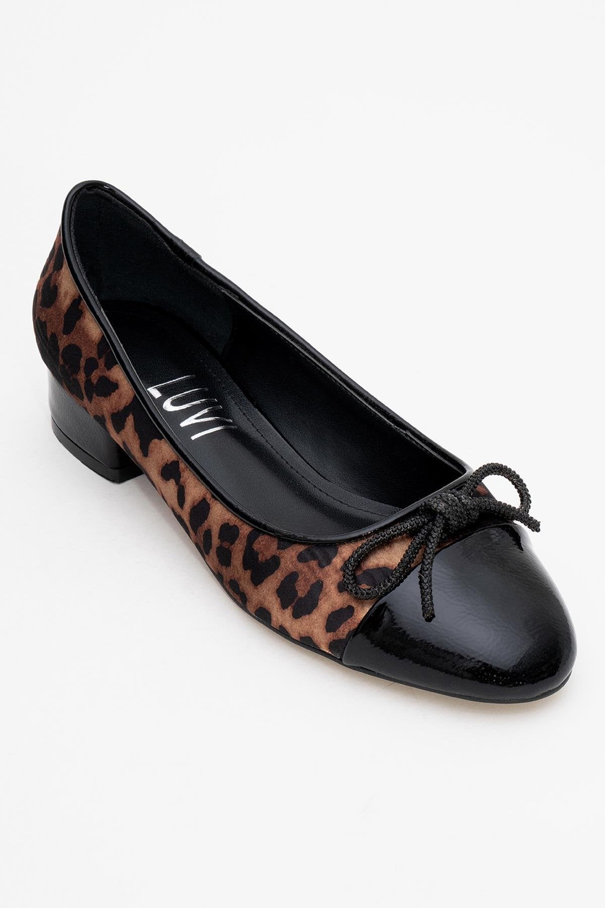 Julien - Black-Yellow Patterned Heeled Ballet Flat (Women)