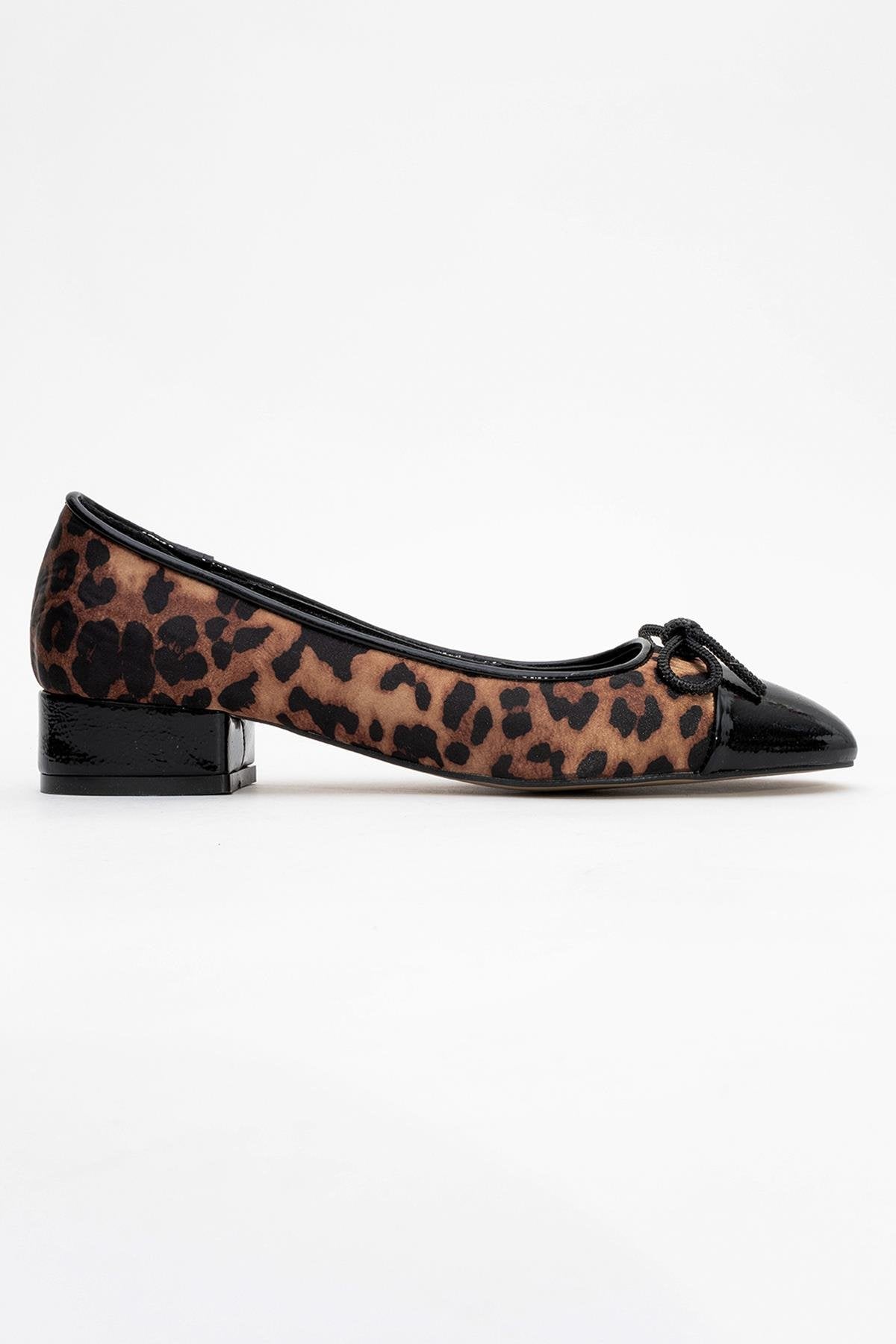 Julien - Black-Yellow Patterned Heeled Ballet Flat (Women)