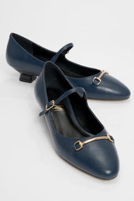 Ojen - Navy Low Heel Shoe (Women)
