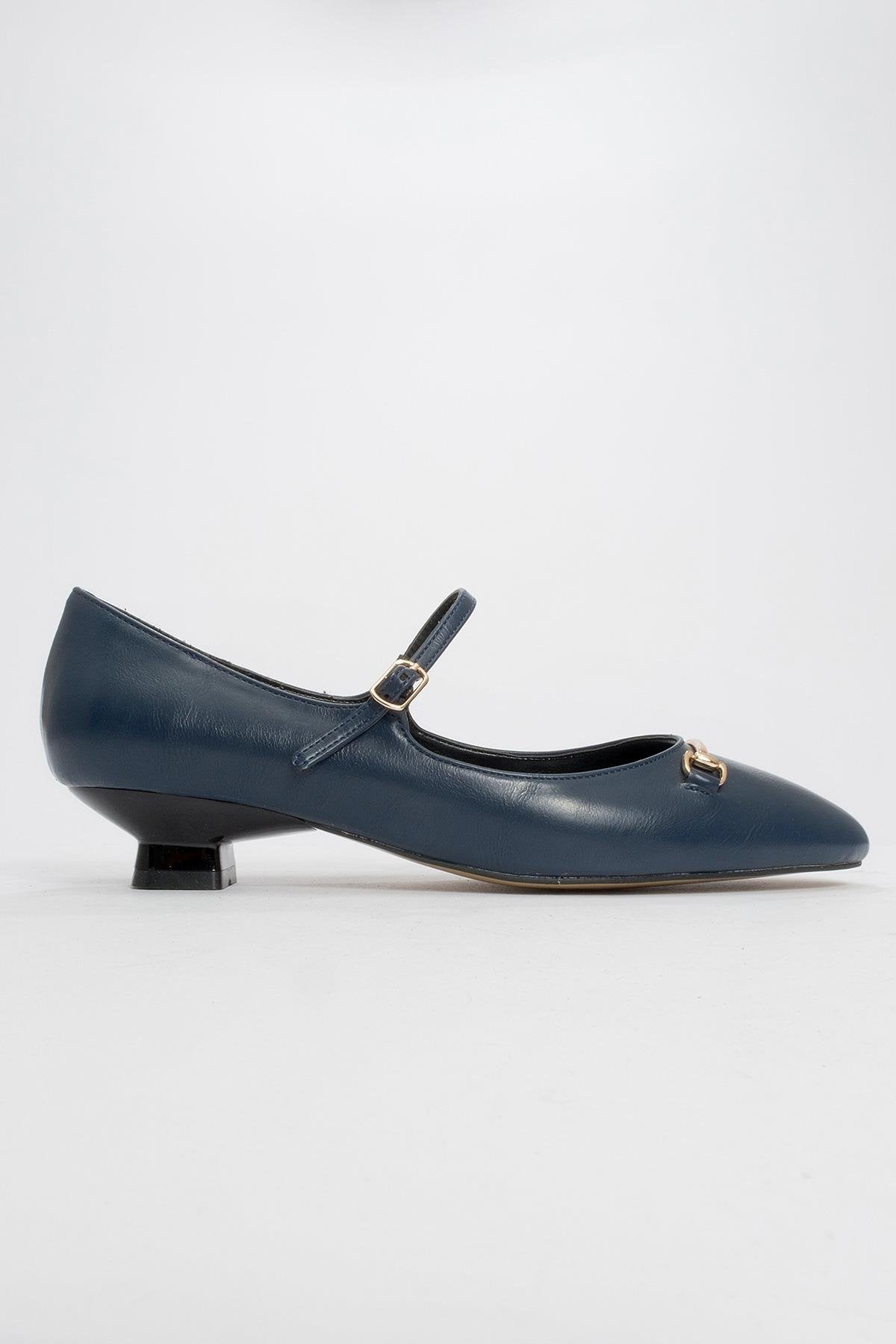 Ojen - Navy Low Heel Shoe (Women)