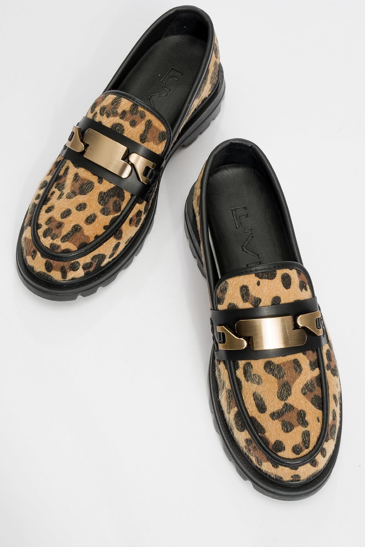 Pray - Black And Yellow Patterned Buckle Loafer (Women)