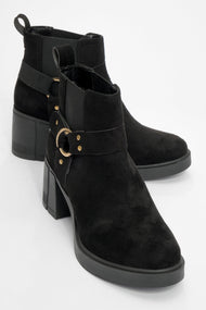 Felin - Black Block Heel Ankle Boot (Women)
