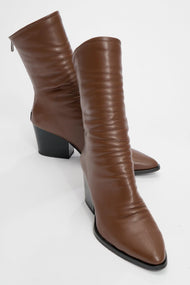 Laval - Cognac Back-Zip Chunky Heel Boot (Women)