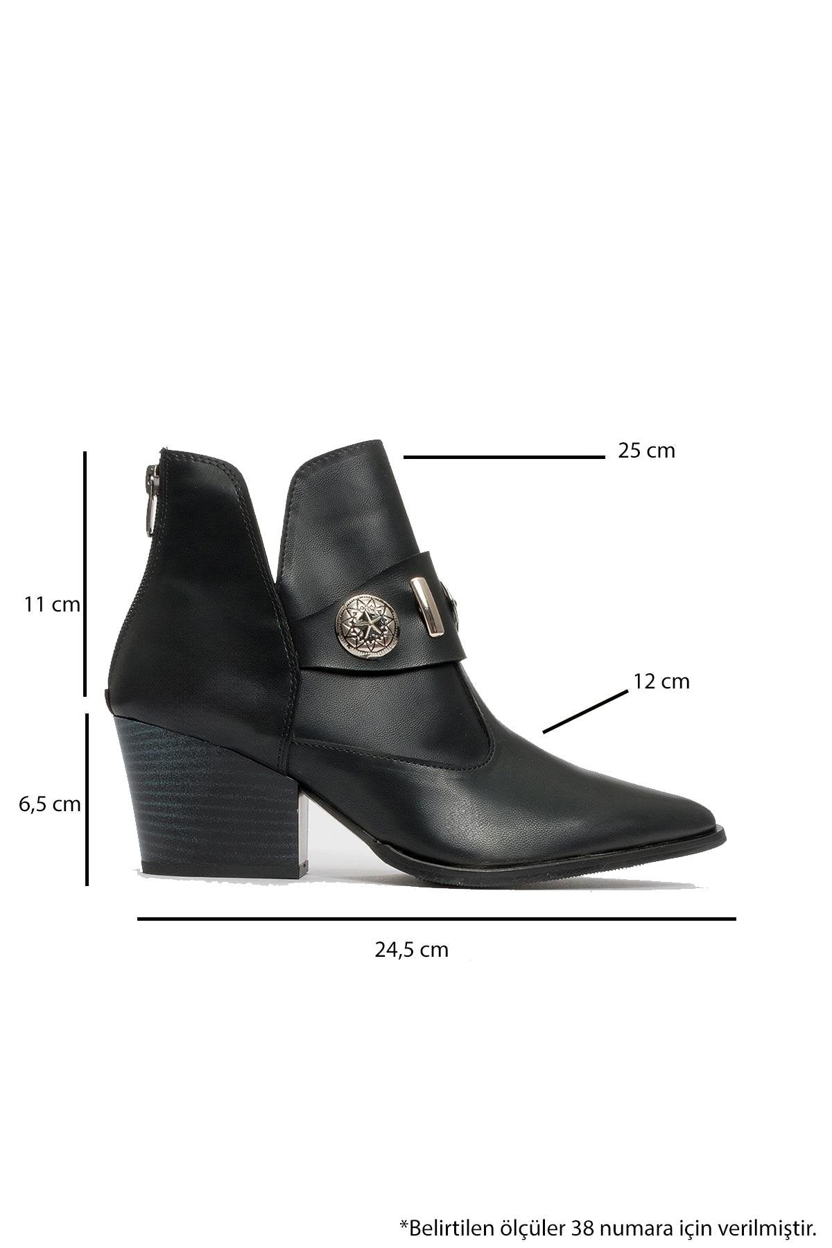 Kenda Black Buckle Block Heel Boot (Women)