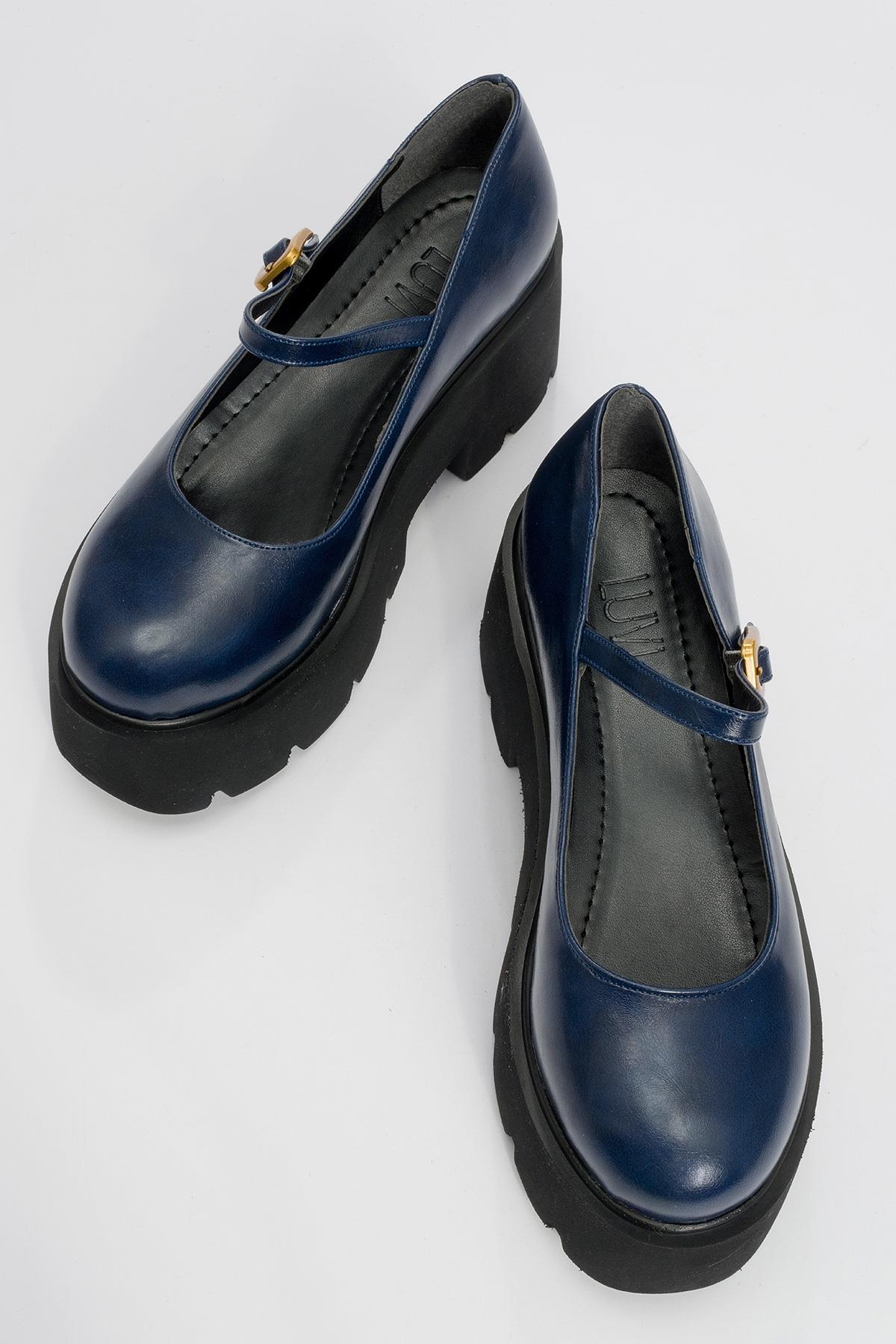 Linley Navy Platform Loafer (Women)
