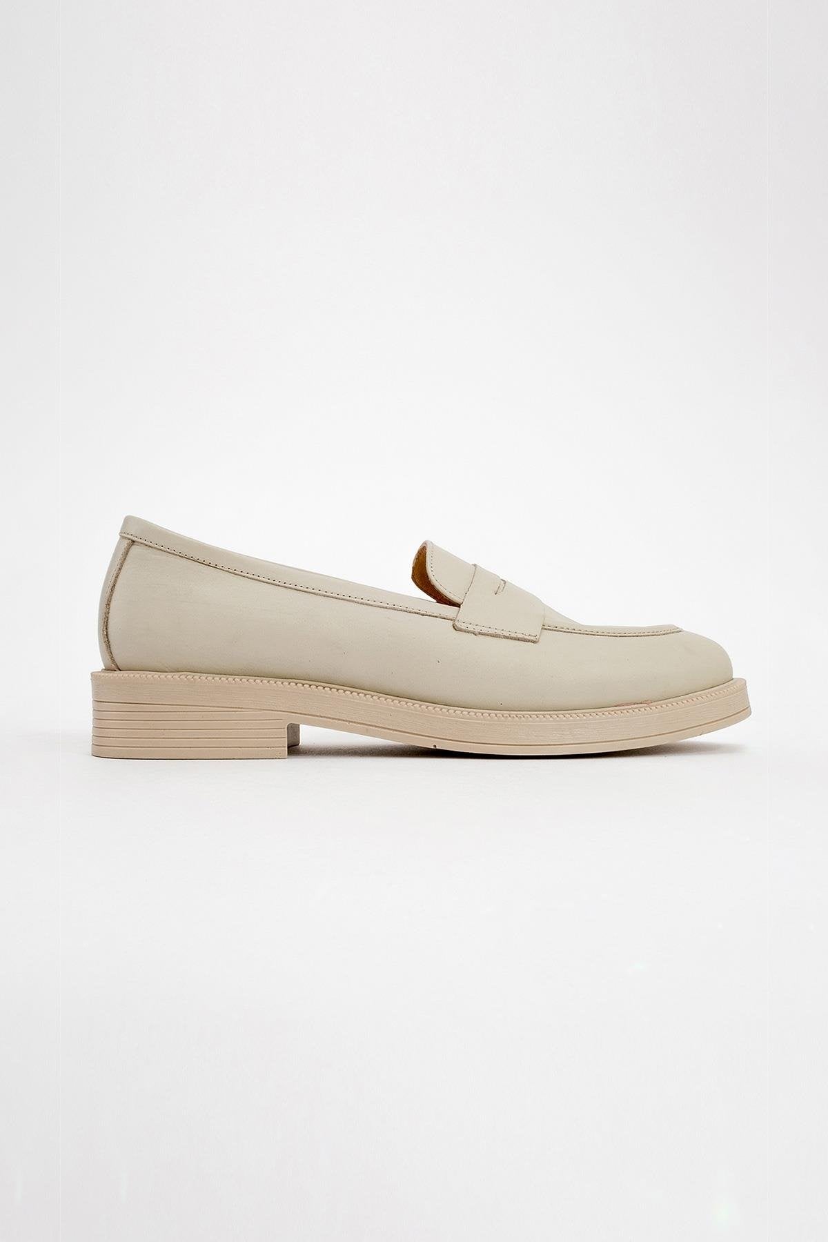 Bree - Off-White Genuine Leather Loafer Shoe (Women)