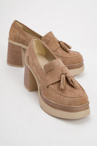 Leton - Taupe Platform Heel Shoe (Women)