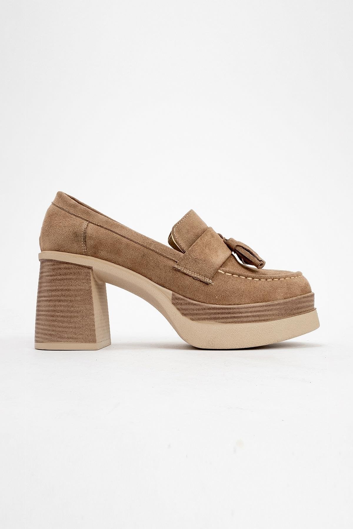 Leton - Taupe Platform Heel Shoe (Women)