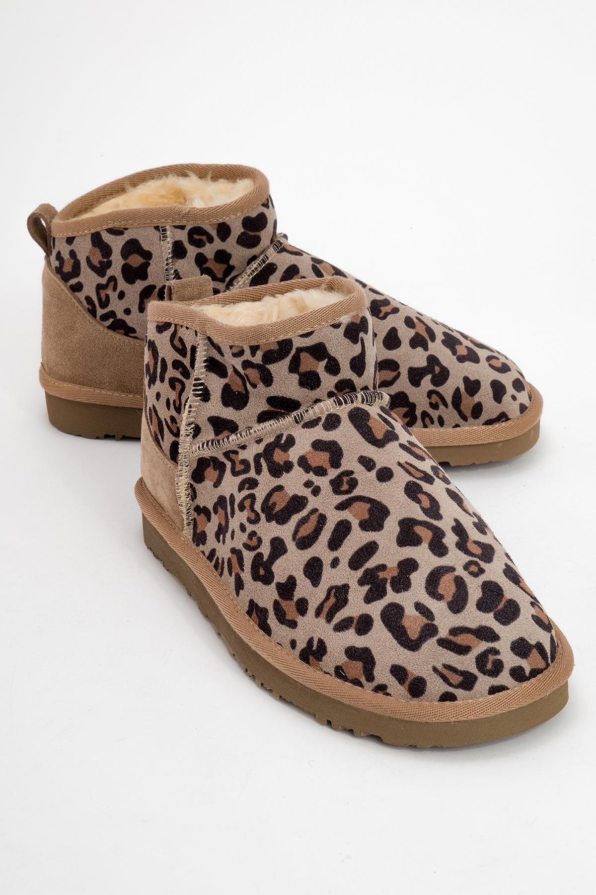 ZAZ Beige Leopard Leather Boot (Women)