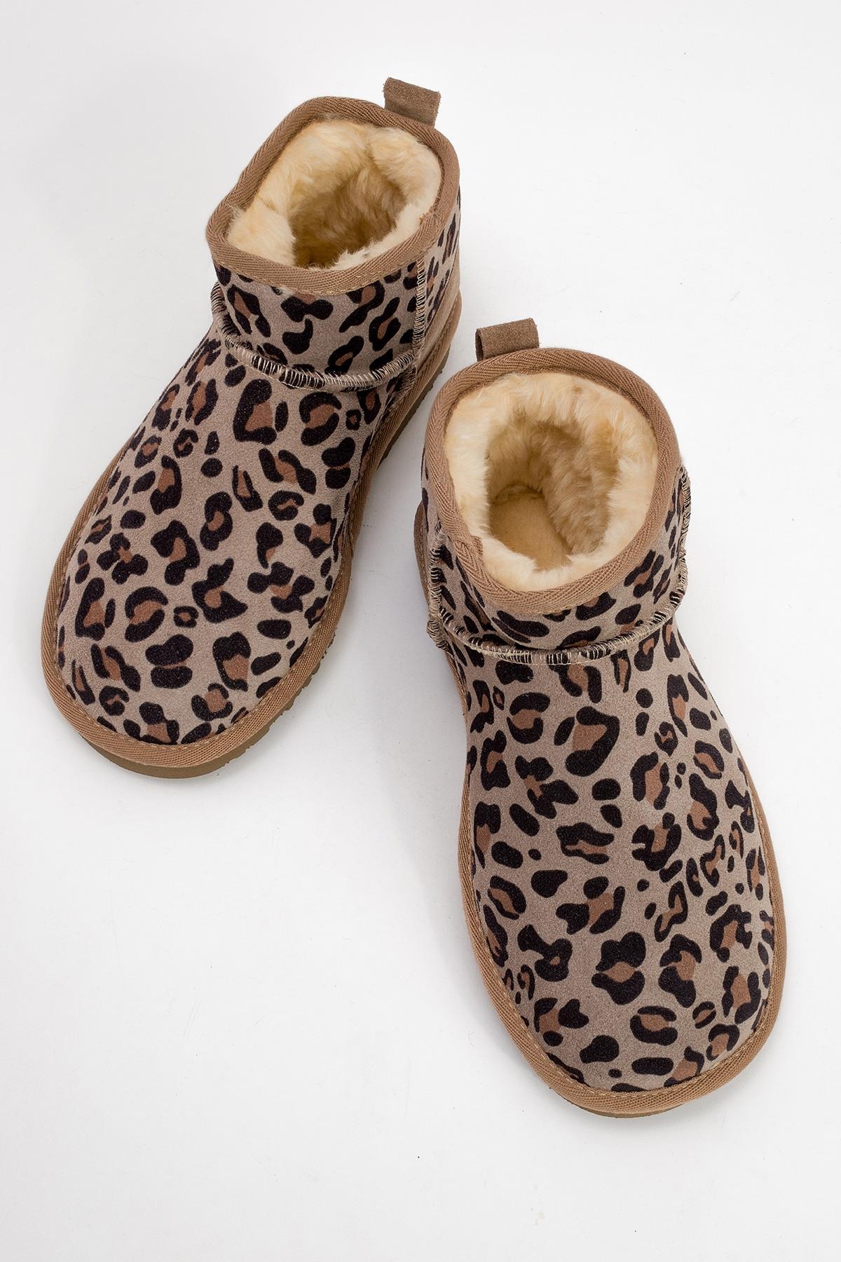 ZAZ Beige Leopard Leather Boot (Women)