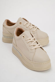 Poem - Beige Embellished Chunky Platform Sneaker (Women)