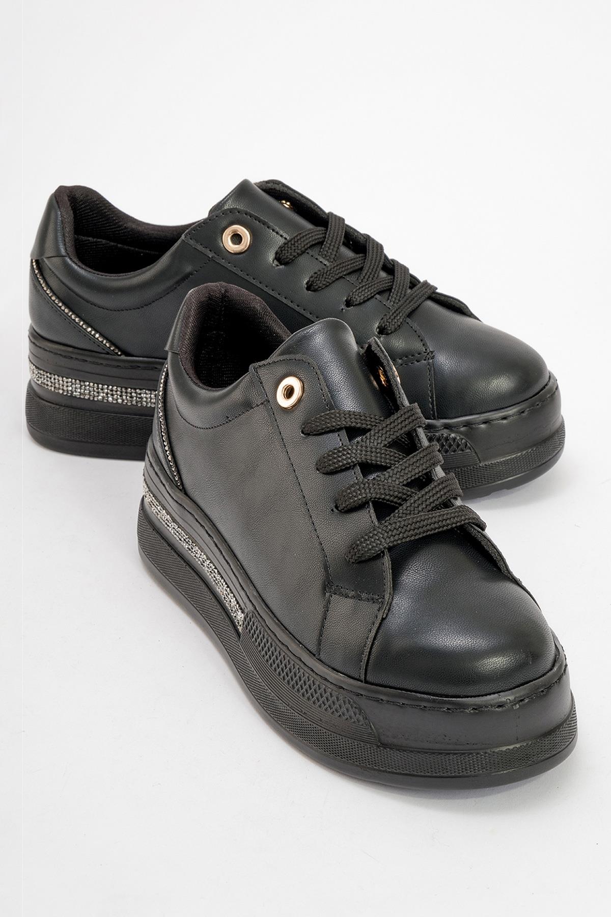 Poem - Black Embellished Chunky Platform Sneaker (Women)