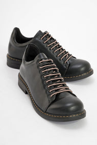Festy - Black Elastic Lace-Up Everyday Shoe (Women)