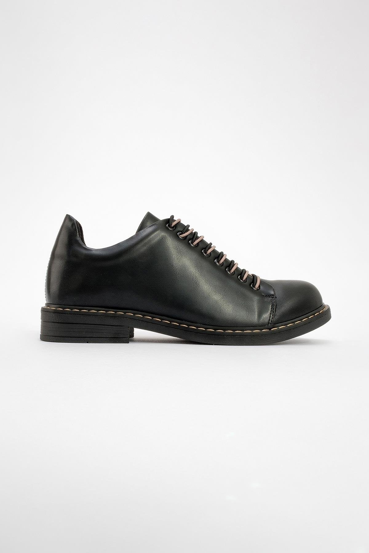 Festy - Black Elastic Lace-Up Everyday Shoe (Women)