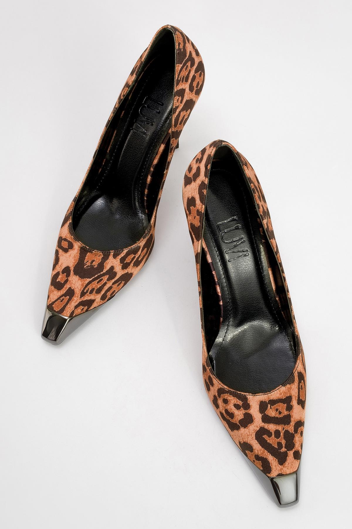 Brelo - Black Yellow Patterned High-Heel Shoe (Women)