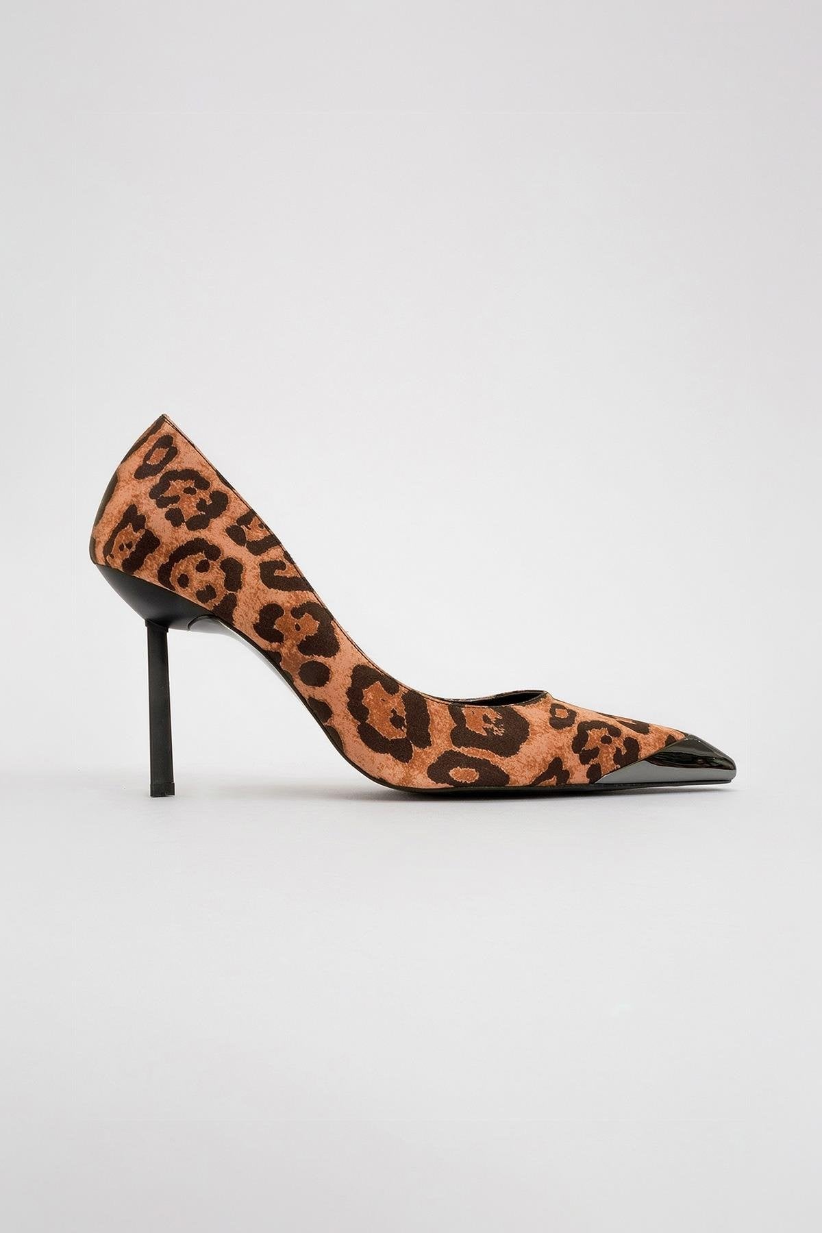 Brelo - Black Yellow Patterned High-Heel Shoe (Women)