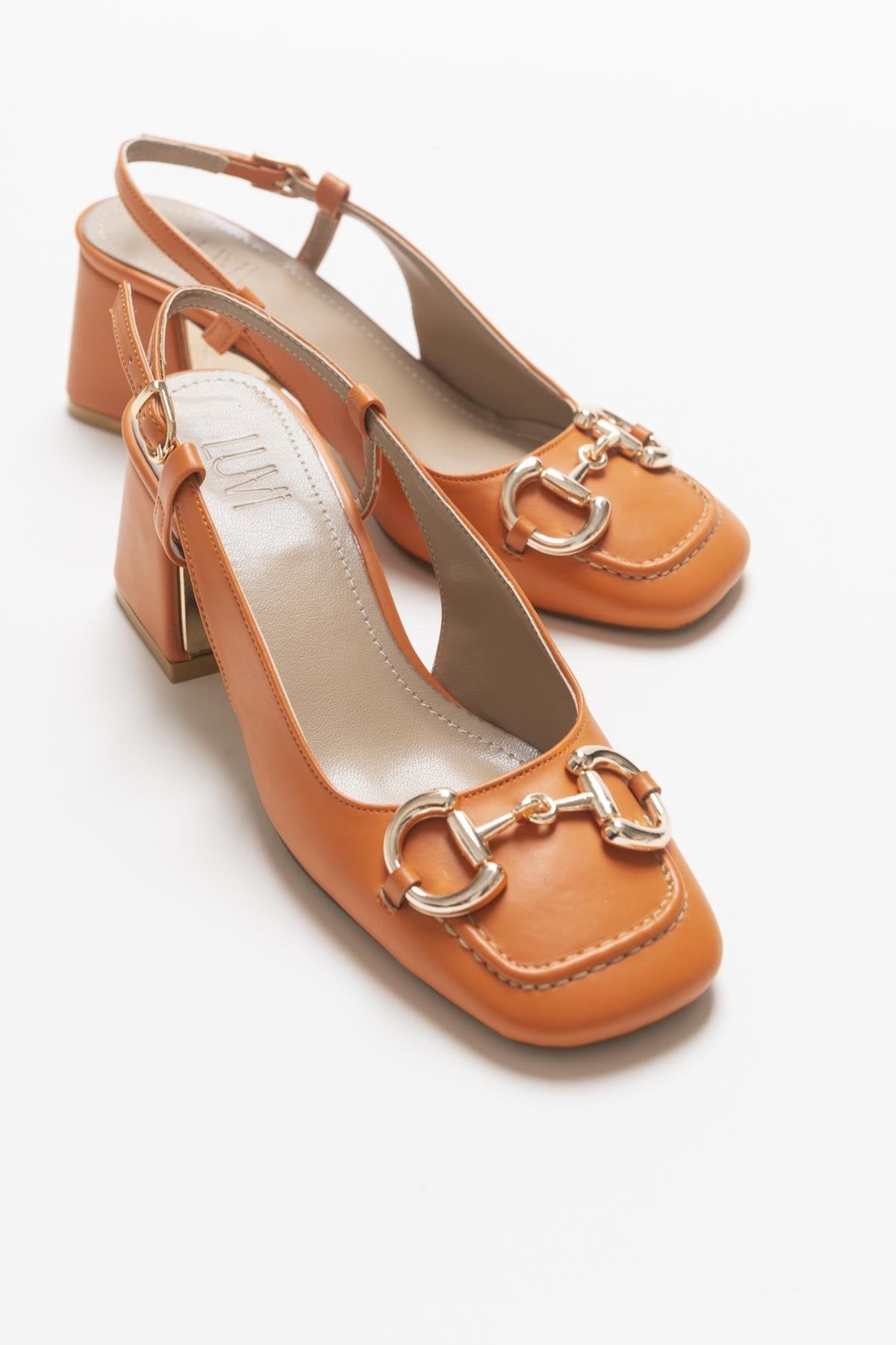 Karol - Orange Heeled Shoe (Women)