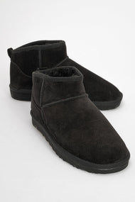 Pair Black Suede Leather Ankle Boot (Women)