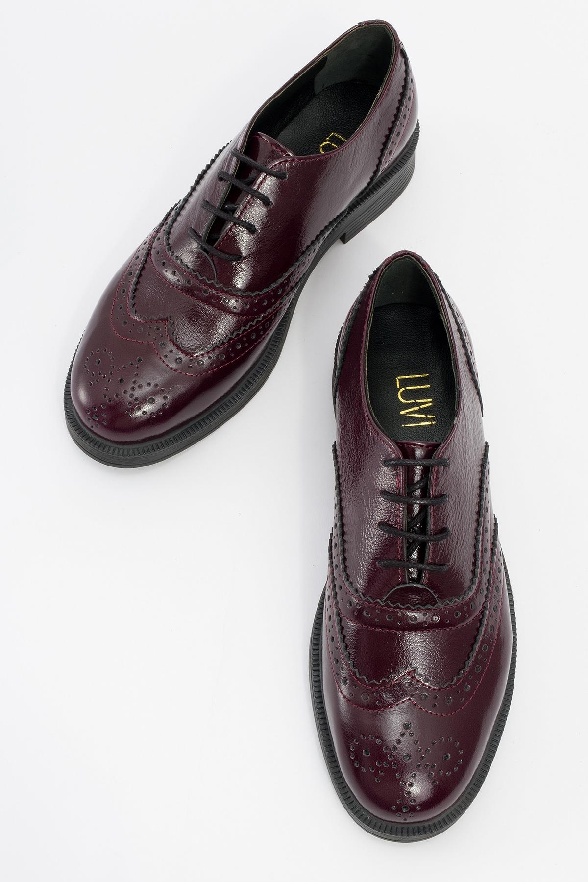 Avra - Burgundy Patent Leather Oxford Shoes (Women)