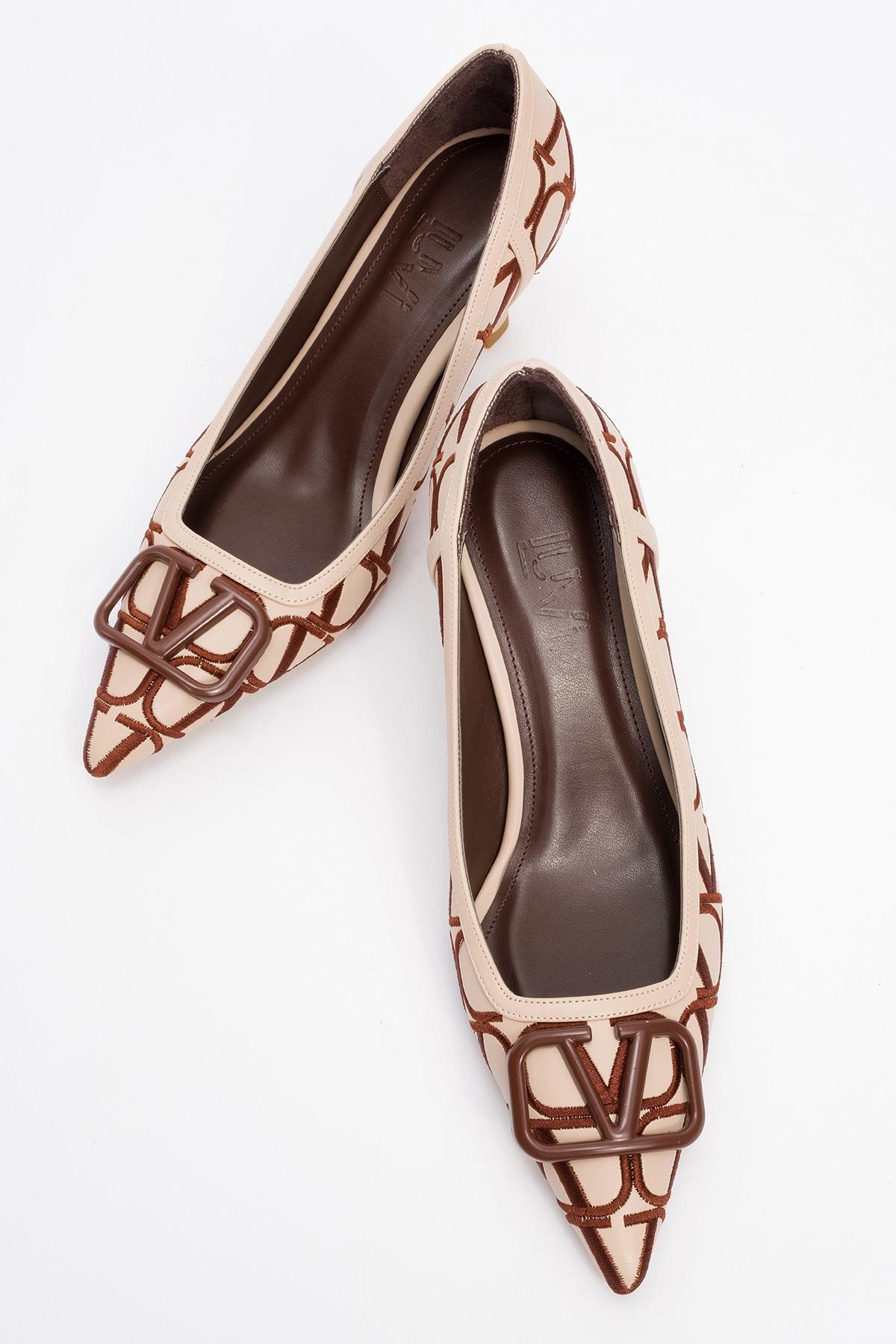 Togo - Beige-Cognac Heeled Shoe (Women)