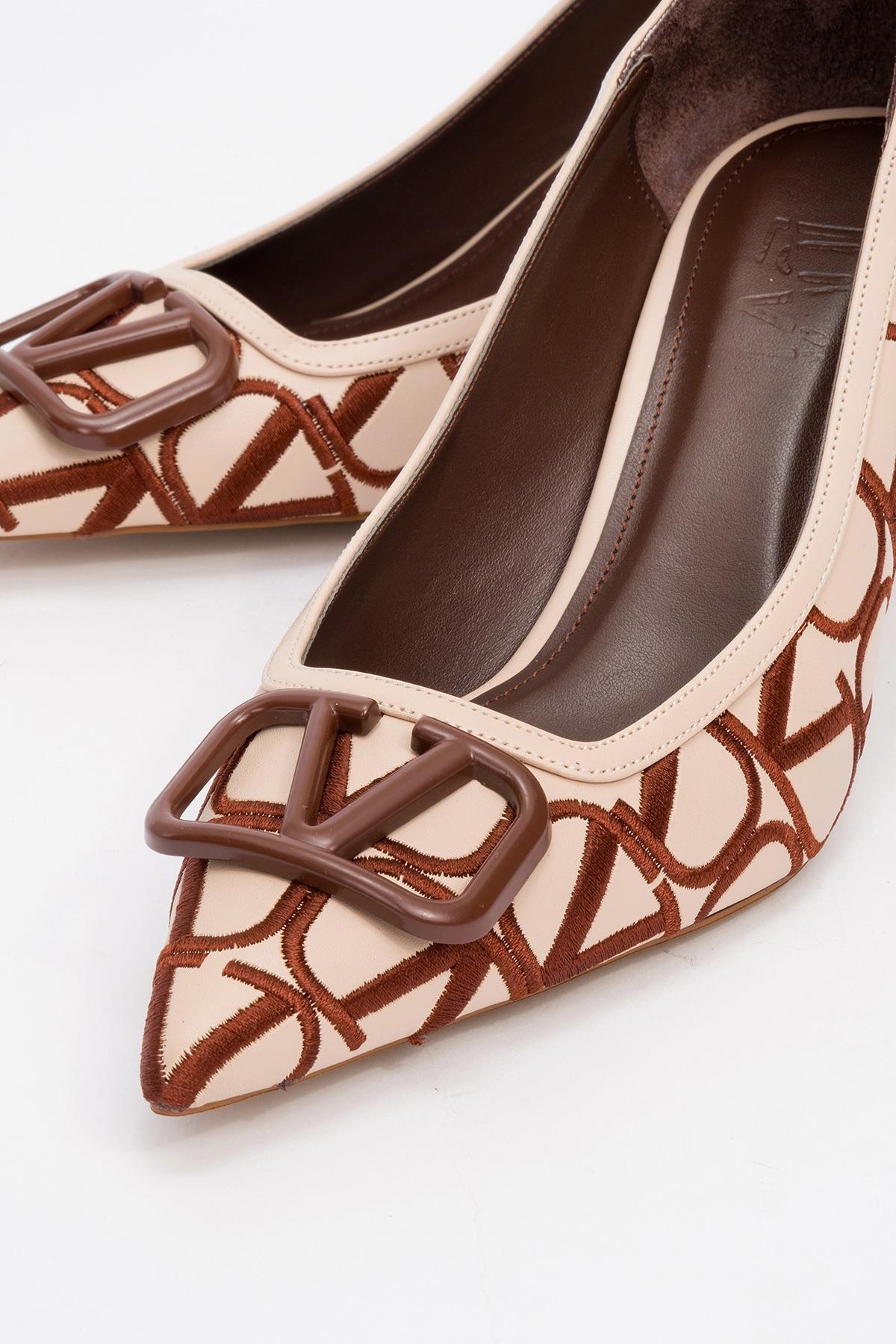 Togo - Beige-Cognac Heeled Shoe (Women)