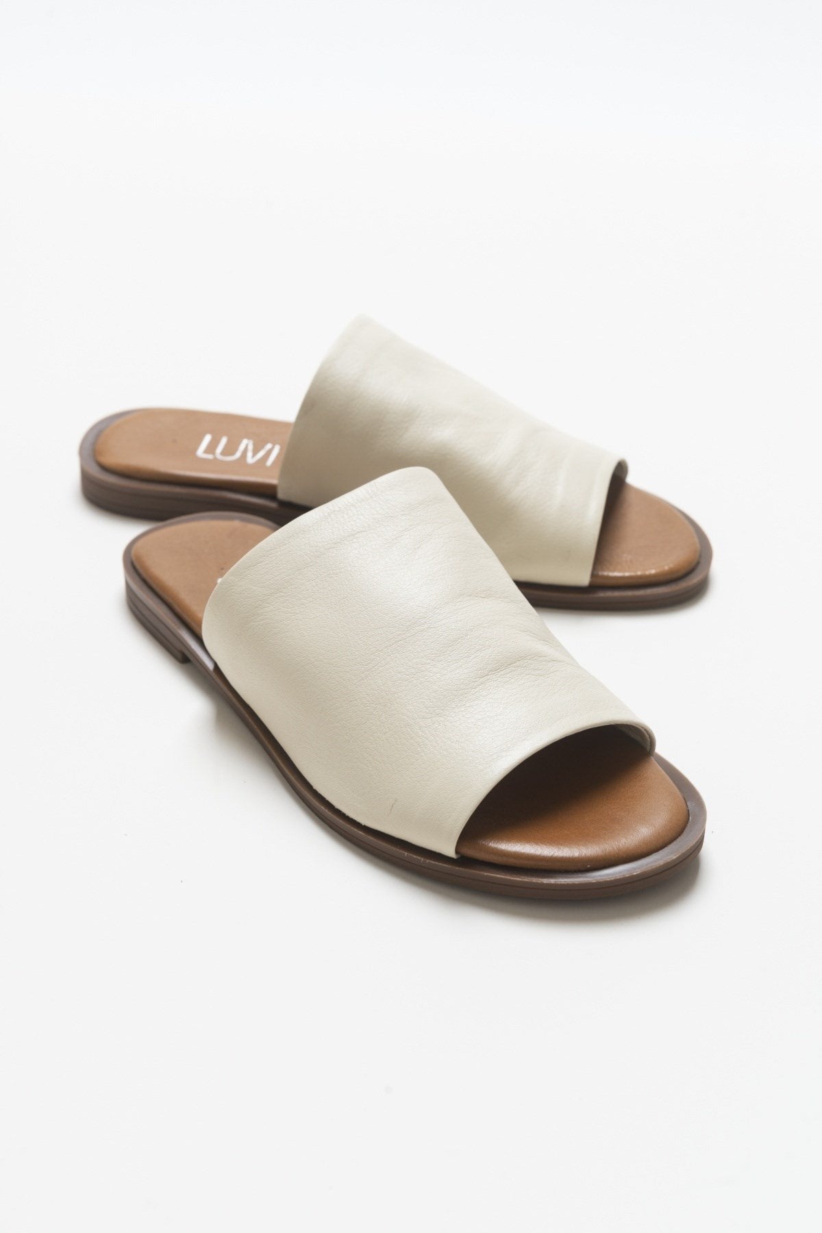 Clau - Beige Leather Sandal (Women)