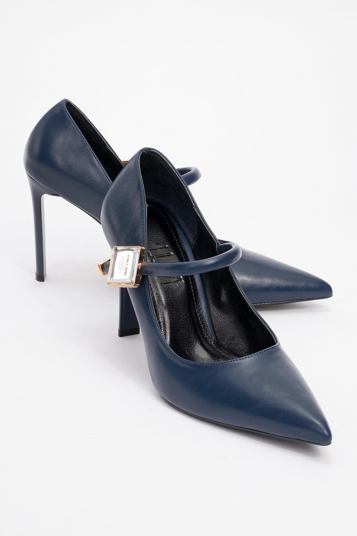 Pattaya - Navy Stone-Embellished Stiletto Pump (Women)