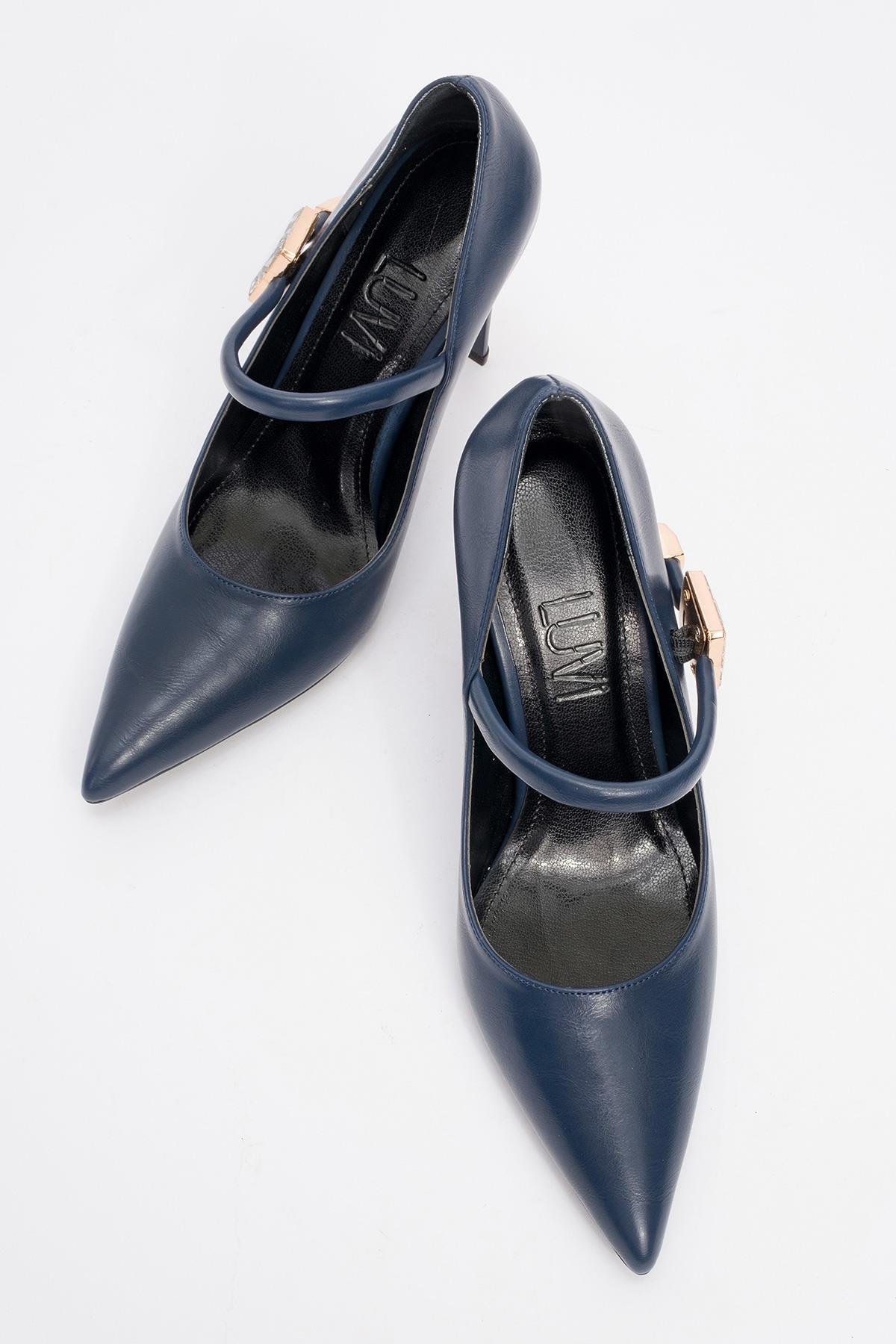 Pattaya - Navy Stone-Embellished Stiletto Pump (Women)