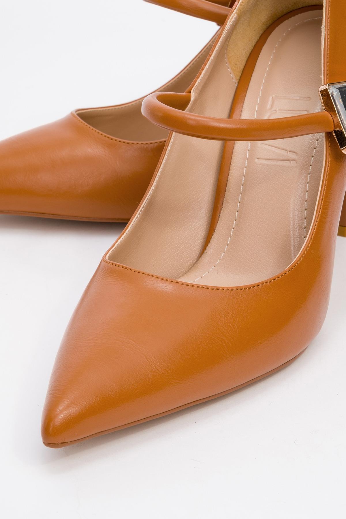 Pattaya - Cognac Stone-Embellished Stiletto Pump (Women)