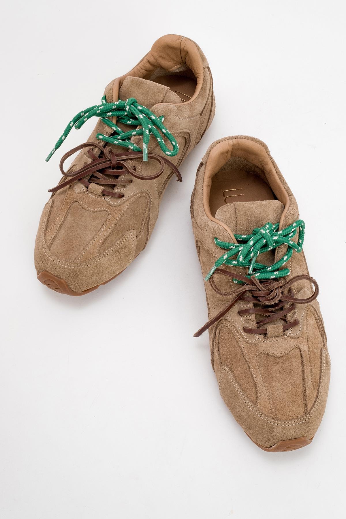 Selena - Dark Beige Suede Leather Sneakers (Women)