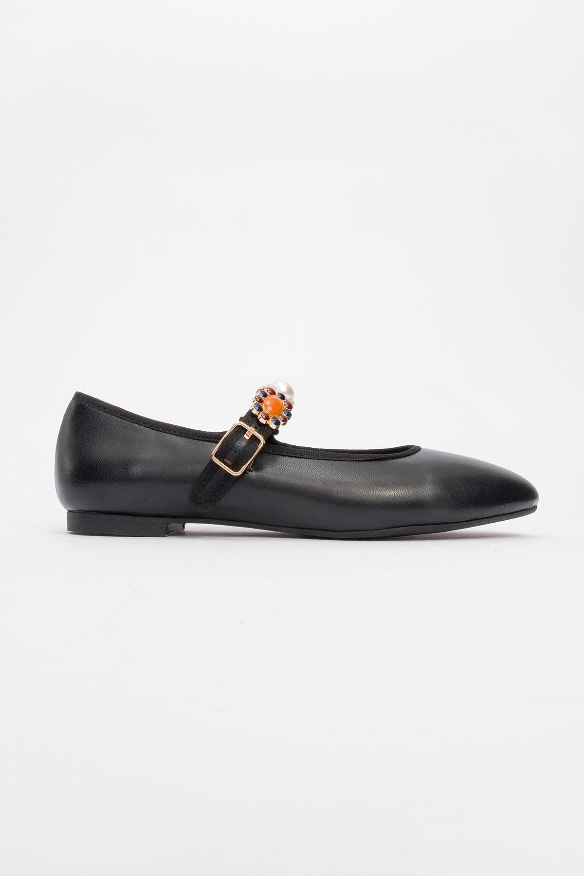 Lauras - Black Embellished Ballet Flat (Women)