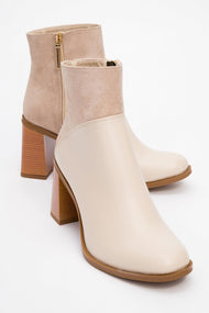 Ropa - Beige Block Heel Ankle Boot (Women)