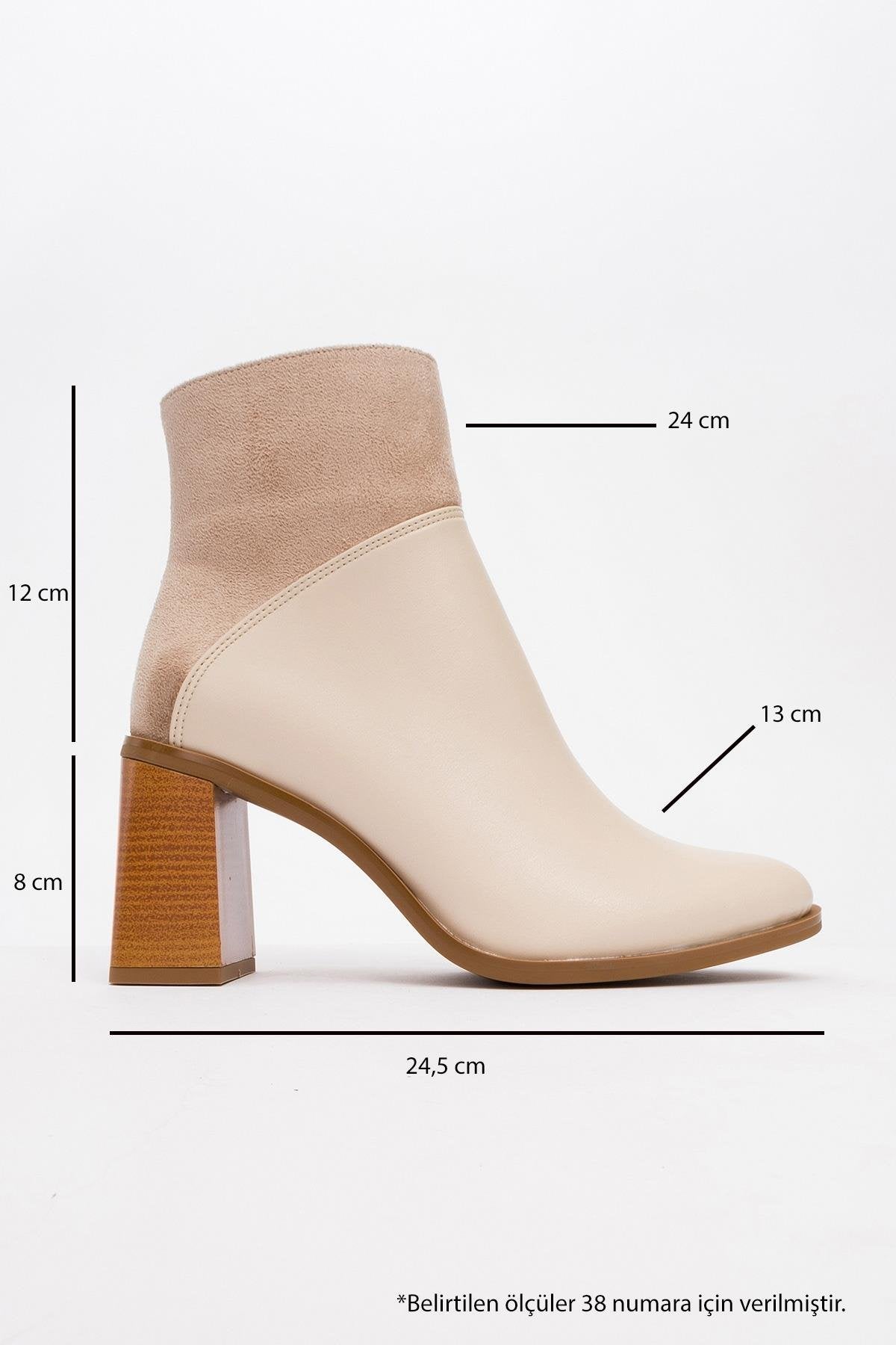Ropa - Beige Block Heel Ankle Boot (Women)