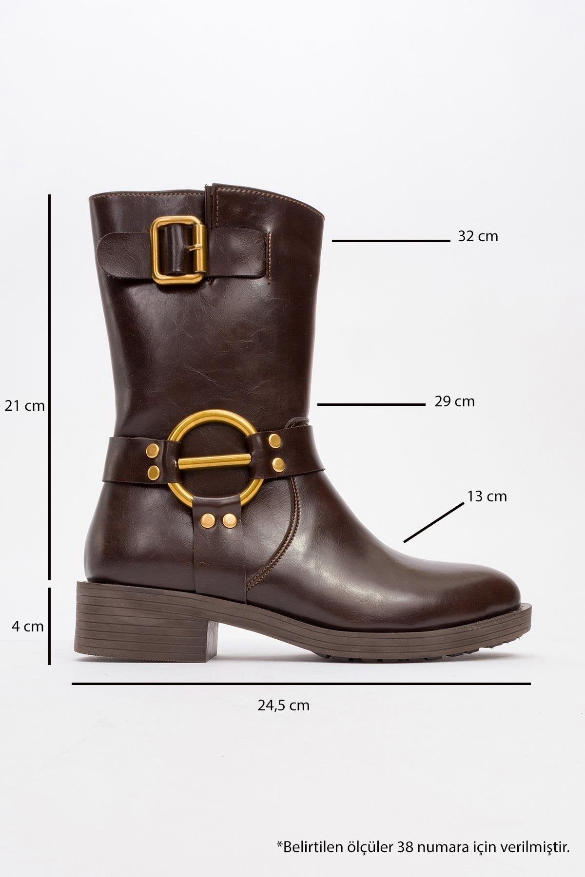 Fies Brown Buckled Boot (Women)