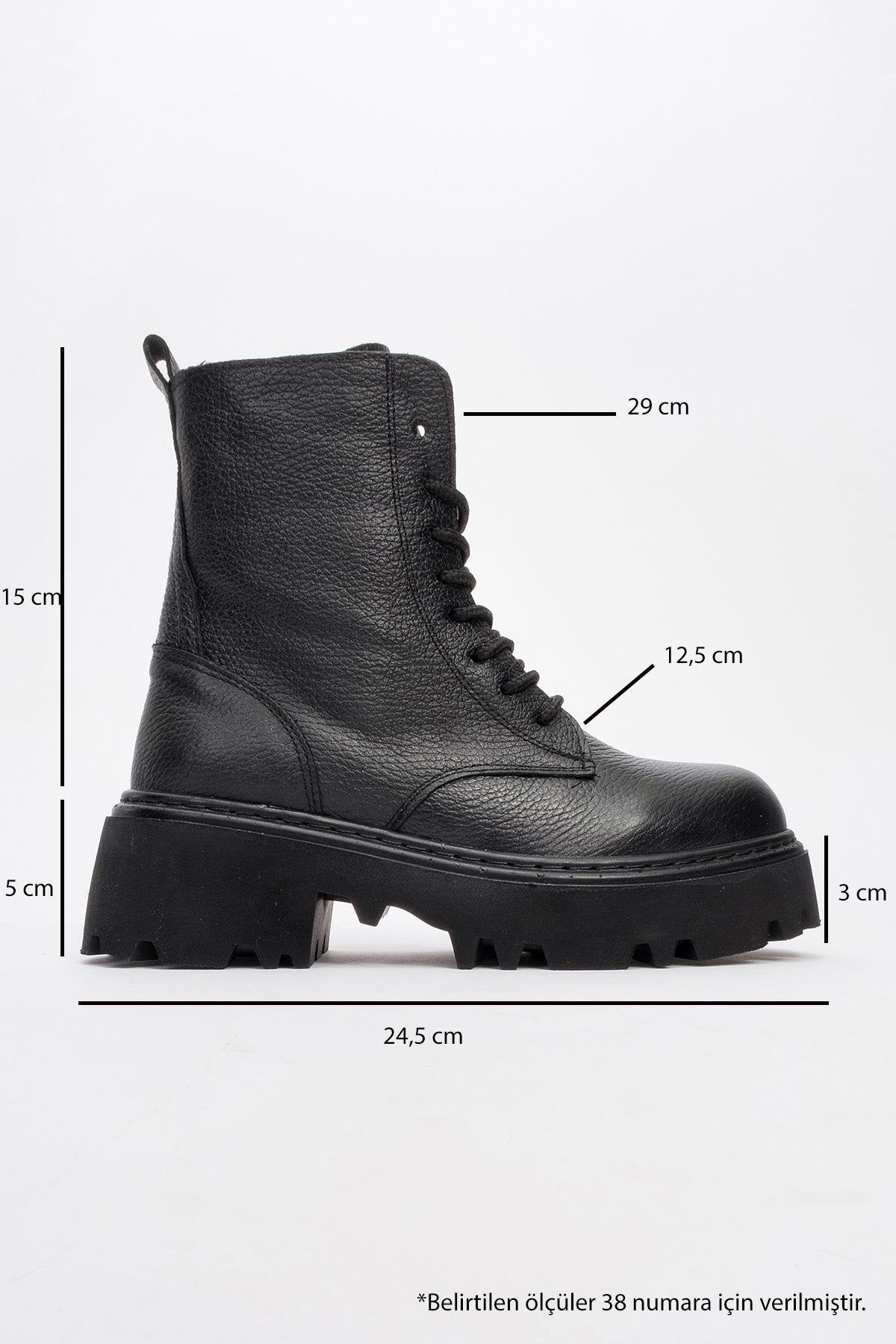 Tina Black Leather Ankle Boot (Women)