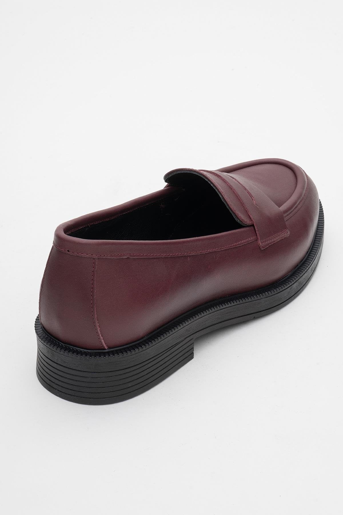 Bree - Burgundy Mate Platform Leather Loafers (Women)