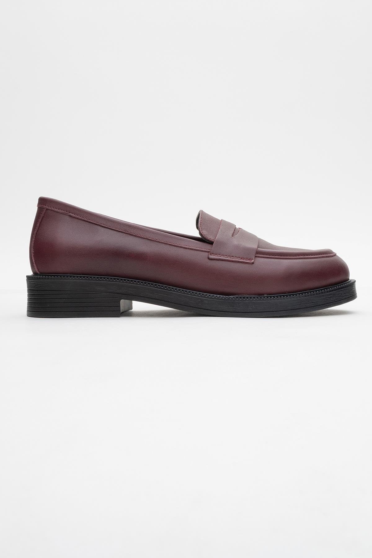 Bree - Burgundy Mate Platform Leather Loafers (Women)