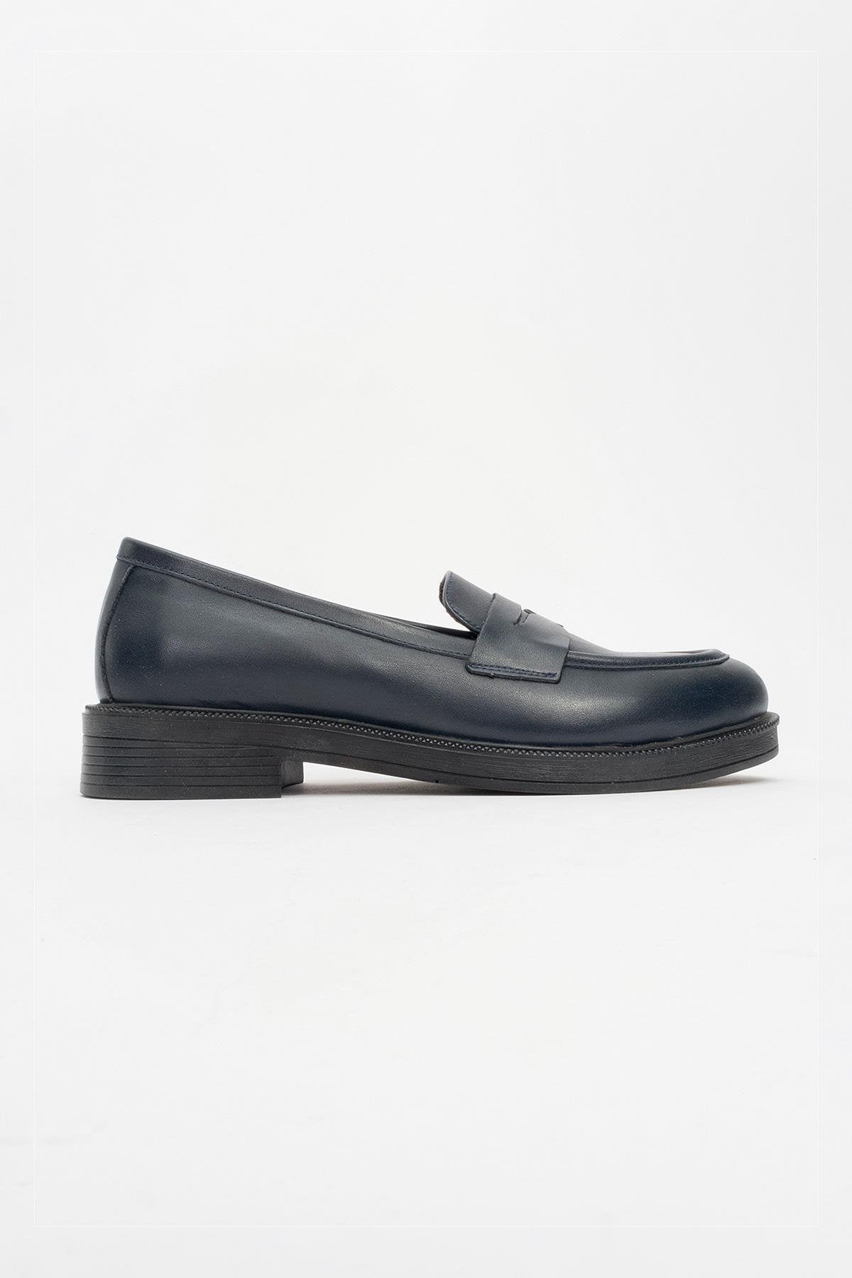Bree - Navy Genuine Leather Loafer (Women)