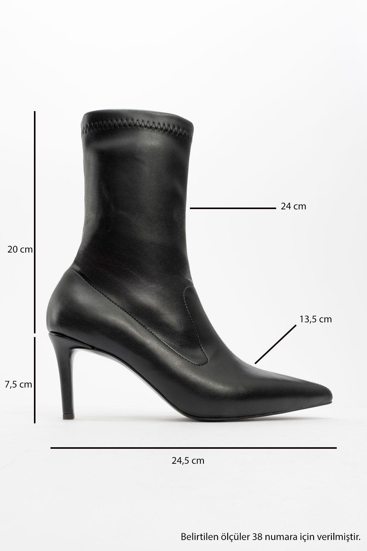 Thalin - Black Pointed Toe Side-Zip Stiletto Heel Boot (Women)