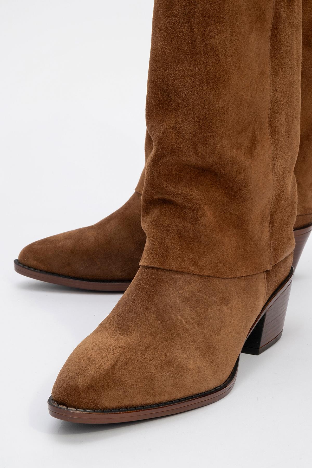 Sojo - Cognac Genuine Leather Block Heel Ankle Boot (Women)