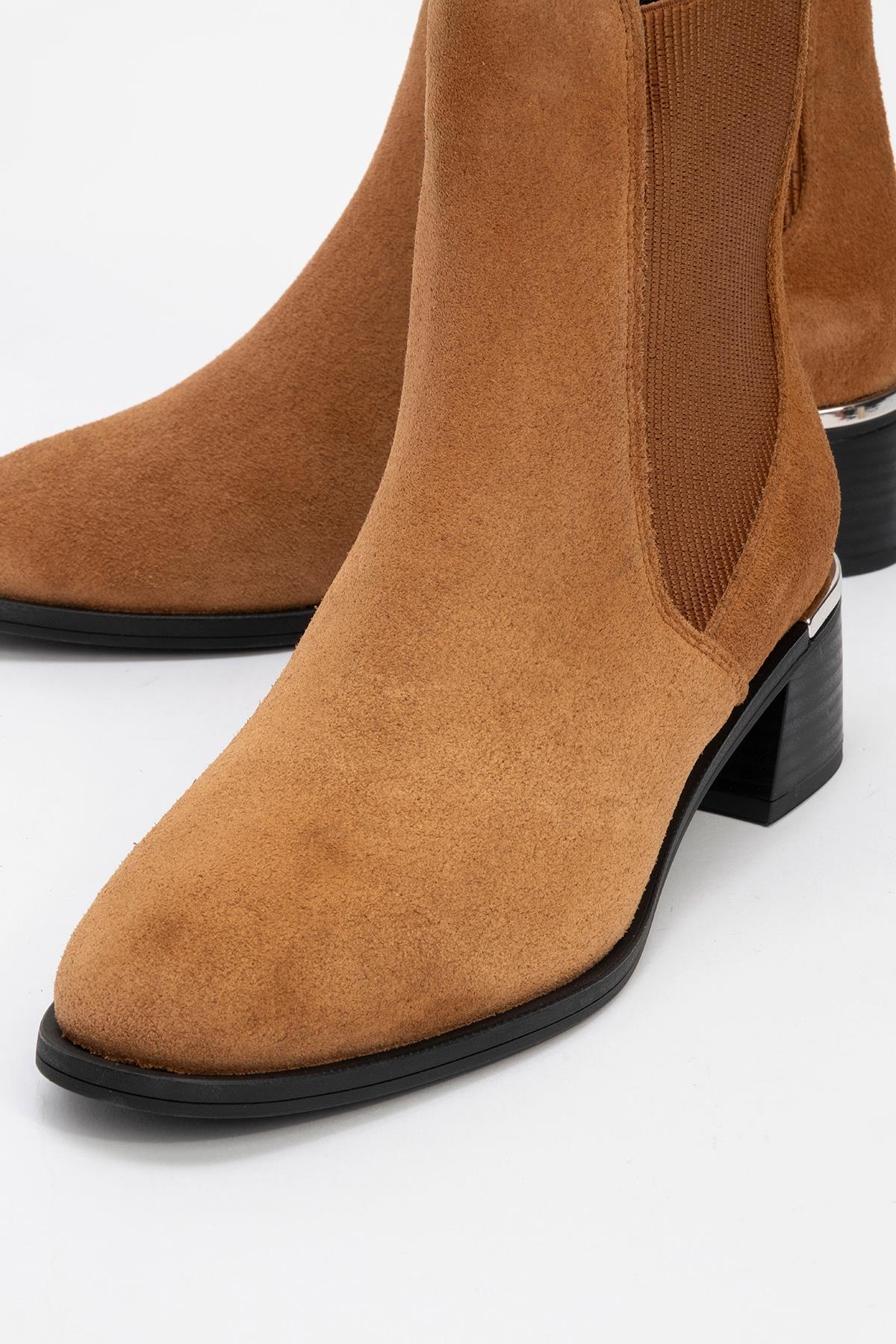 Neiva Cognac Brown Suede Leather Chelsea Boot (Women)