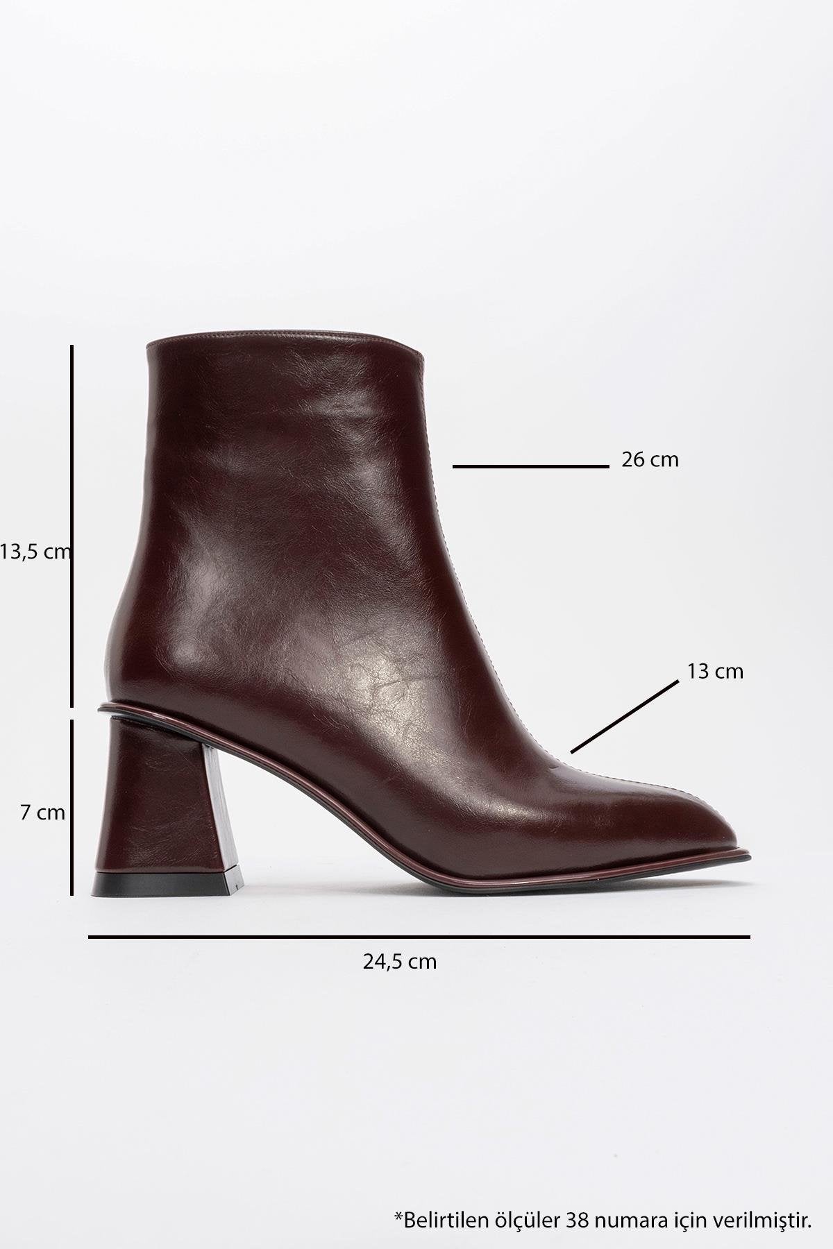 Alba Burgundy Block Heel Boot (Women)