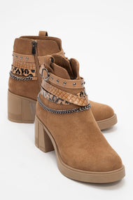 Boliva - Cognac Belted Chain Boot (Women)