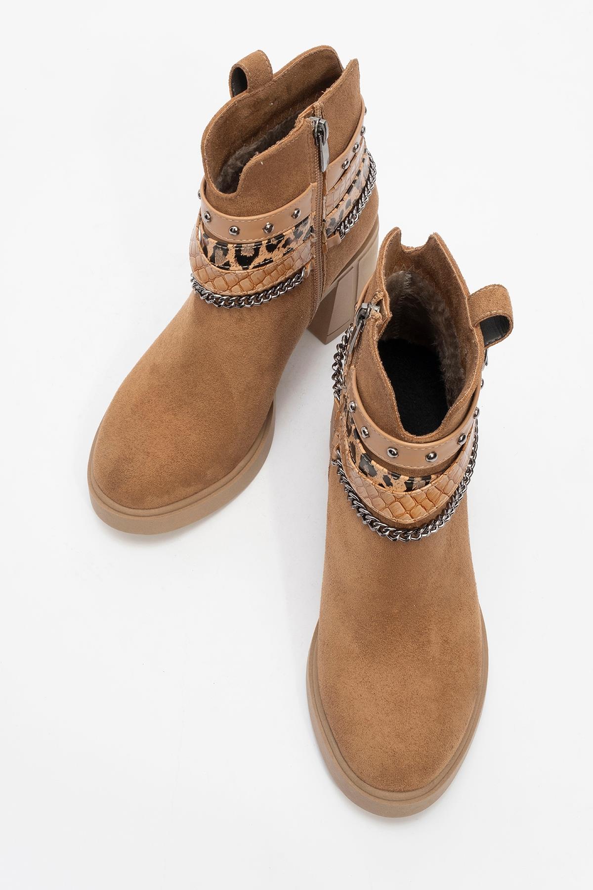 Boliva - Cognac Belted Chain Boot (Women)