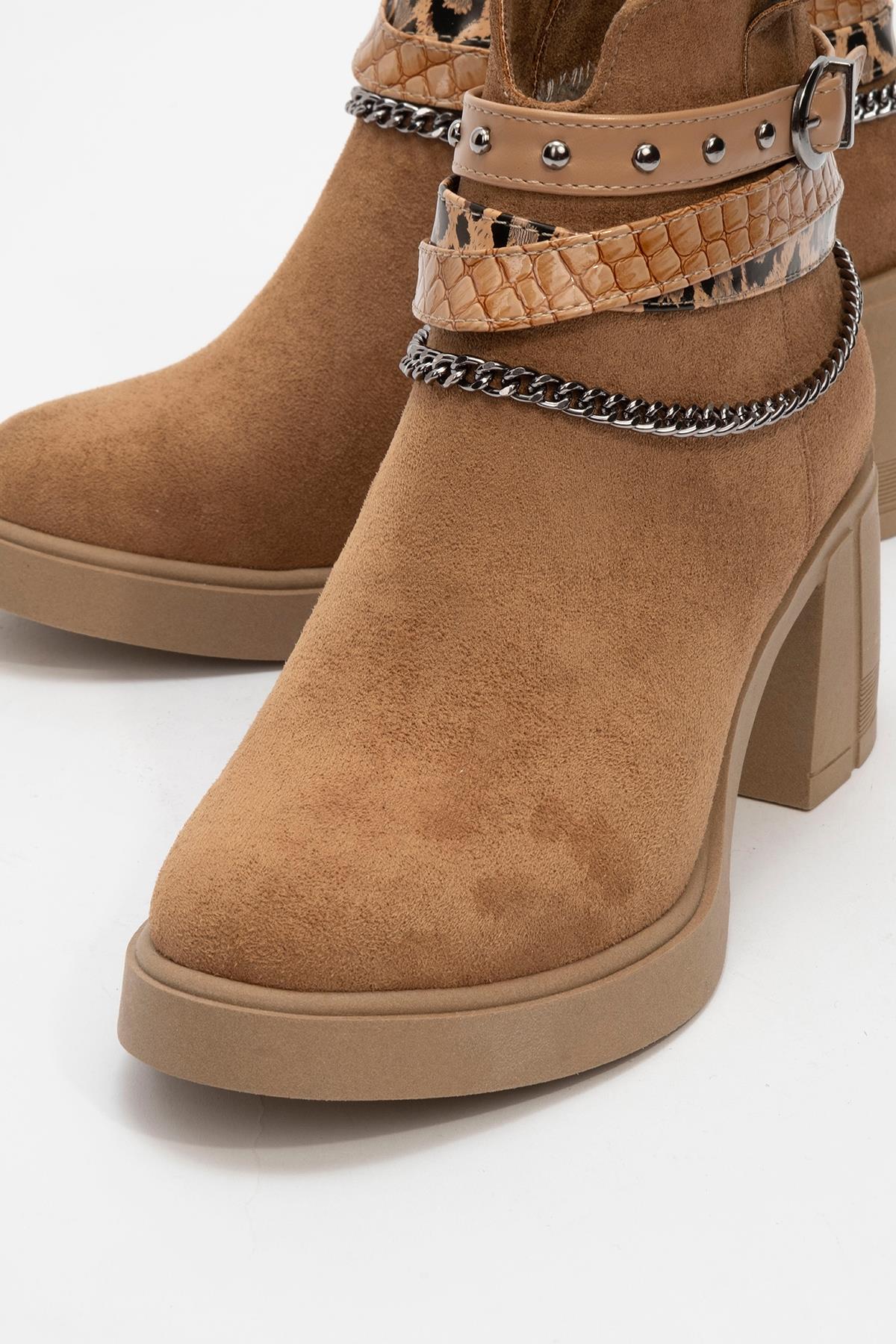 Boliva - Cognac Belted Chain Boot (Women)