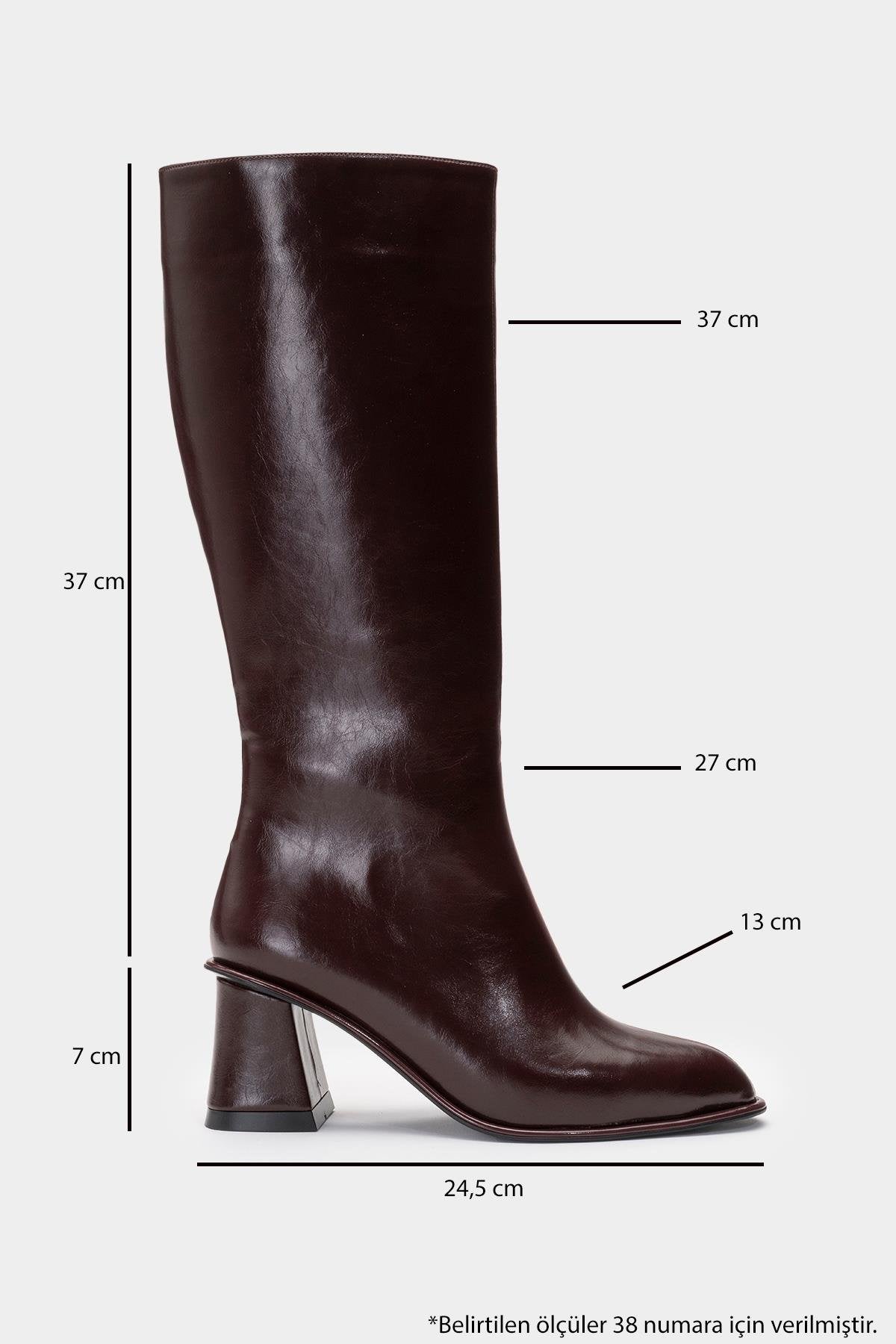Paradis - Burgundy Block Heel Knee-High Boot (Women)