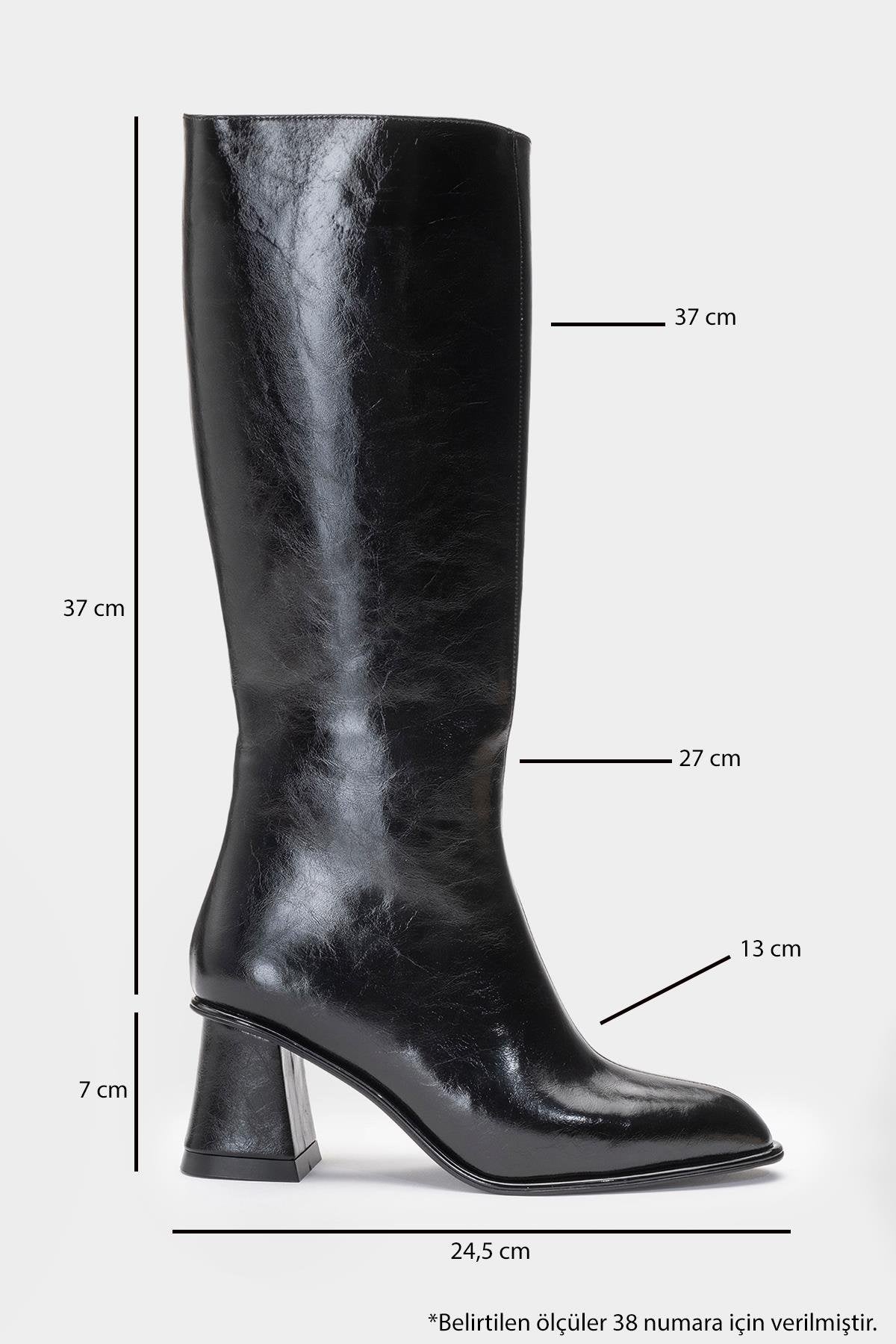 Paradis - Black Block Heel Knee-High Boot (Women)